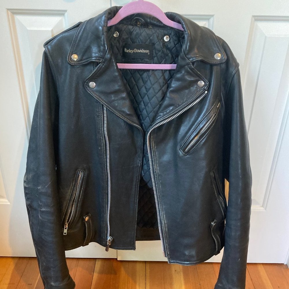Harley Davidson Black Leather Motorcycle Jacket